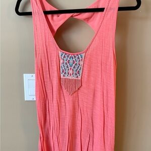 American Eagle Outfitters Coral Top with Embroidery